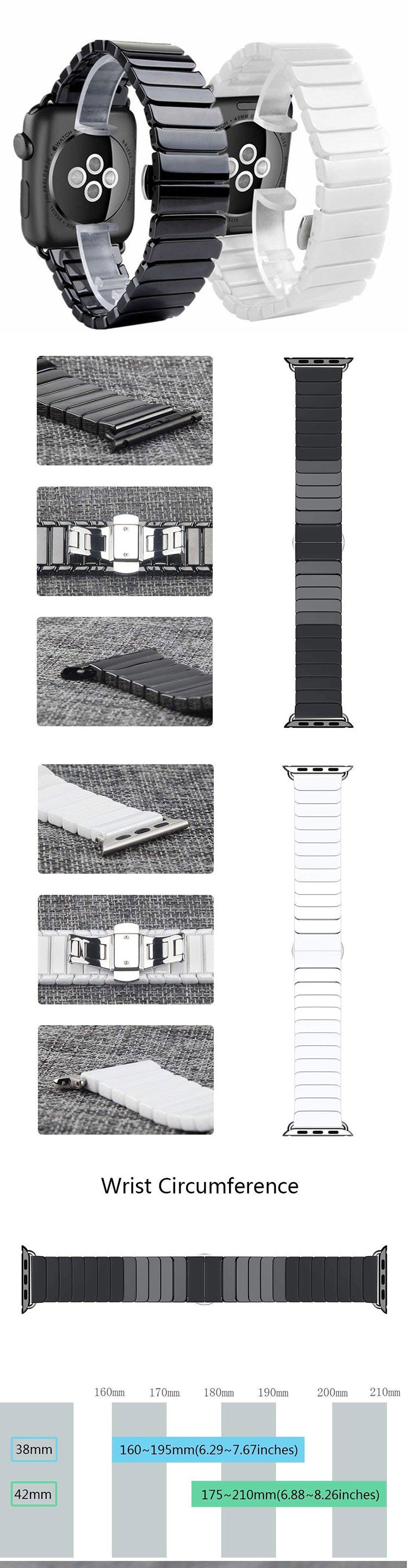 Ceramic Strap for Apple Watch Band Ultra 2 49mm 45mm 46mm 44mm 40 42mm Butterfly buckle Wristband iWatch Series 10 9 8 7 6 5 SE