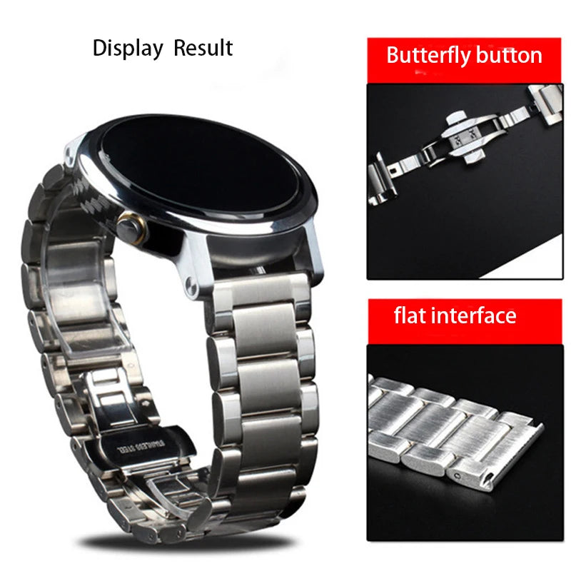 18 20 21 22 23 24 26mm Solid Metal Wristband No Gap Stainless Steel Watch Band Bracelet Replacement Strap Accessorie with Tool