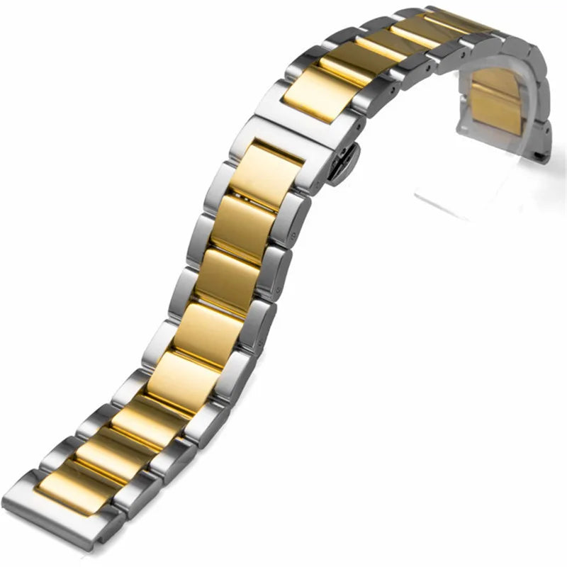 18 20 21 22 23 24 26mm Solid Metal Wristband No Gap Stainless Steel Watch Band Bracelet Replacement Strap Accessorie with Tool