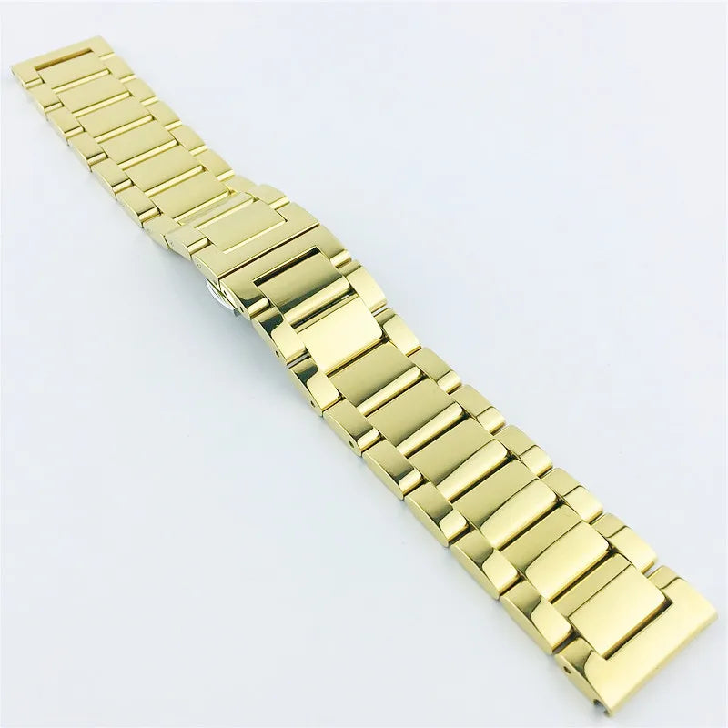 18 20 21 22 23 24 26mm Solid Metal Wristband No Gap Stainless Steel Watch Band Bracelet Replacement Strap Accessorie with Tool