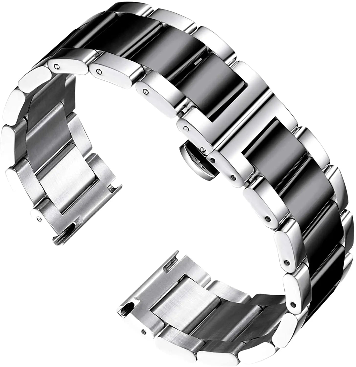 18 20 21 22 23 24 26mm Solid Metal Wristband No Gap Stainless Steel Watch Band Bracelet Replacement Strap Accessorie with Tool
