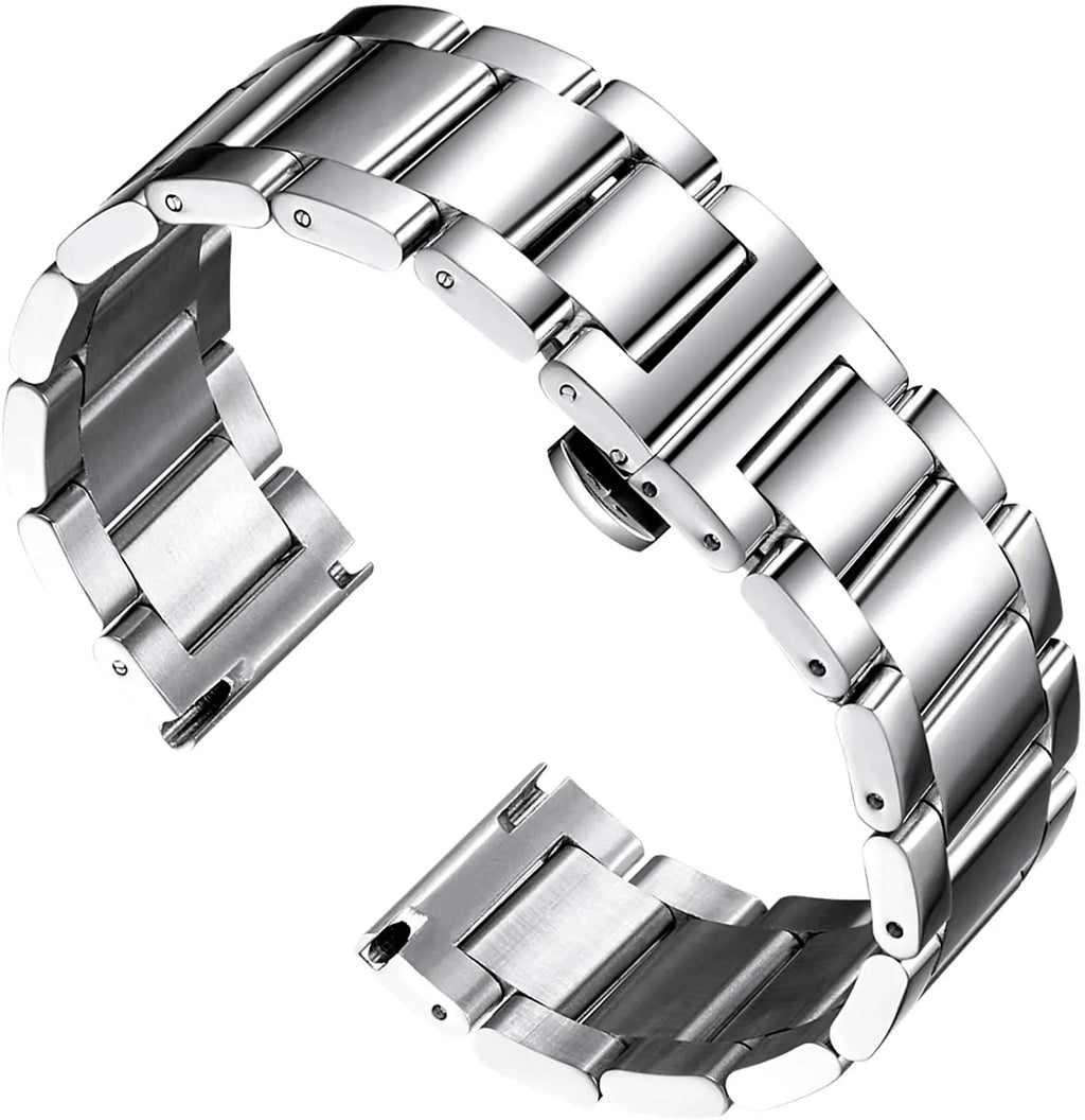 18 20 21 22 23 24 26mm Solid Metal Wristband No Gap Stainless Steel Watch Band Bracelet Replacement Strap Accessorie with Tool
