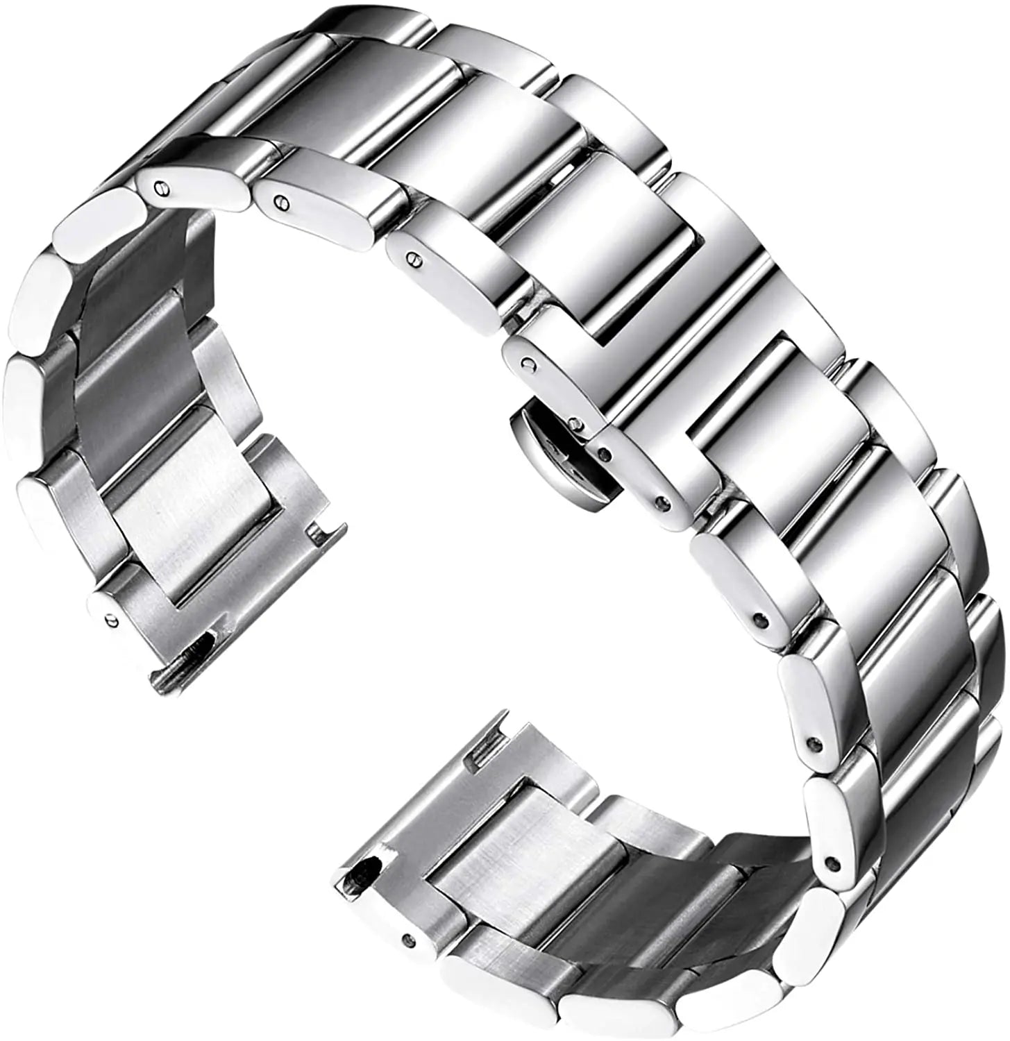 18 20 21 22 23 24 26mm Solid Metal Wristband No Gap Stainless Steel Watch Band Bracelet Replacement Strap Accessorie with Tool
