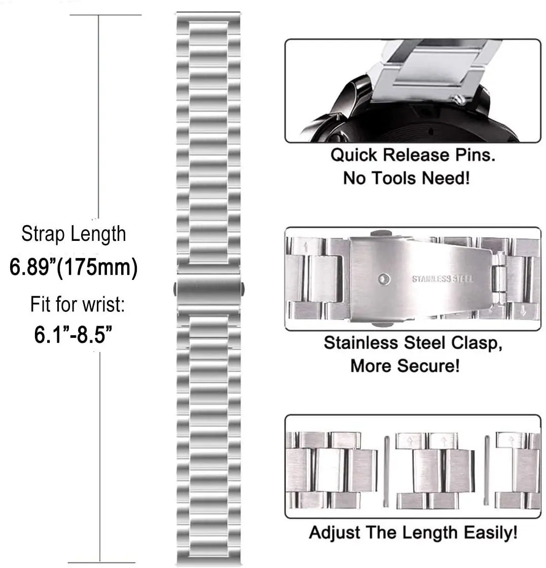 2 in 1 Case & Band For Amazfit GTR3 GTR 3 Pro Stainless Steel Strap Clear Protective Cover Bumper Set Smart Watch Accessories