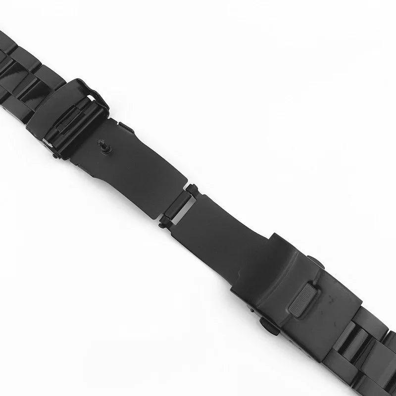 20mm 22mm 24mm 26mm 28mm Solid Stainless Steel Strap Double Safety Buckle Watchband Diving Metal Belt Bracelet Watch Accessories
