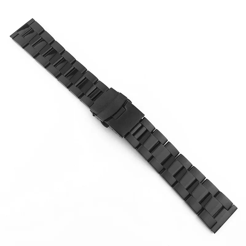 20mm 22mm 24mm 26mm 28mm Solid Stainless Steel Strap Double Safety Buckle Watchband Diving Metal Belt Bracelet Watch Accessories