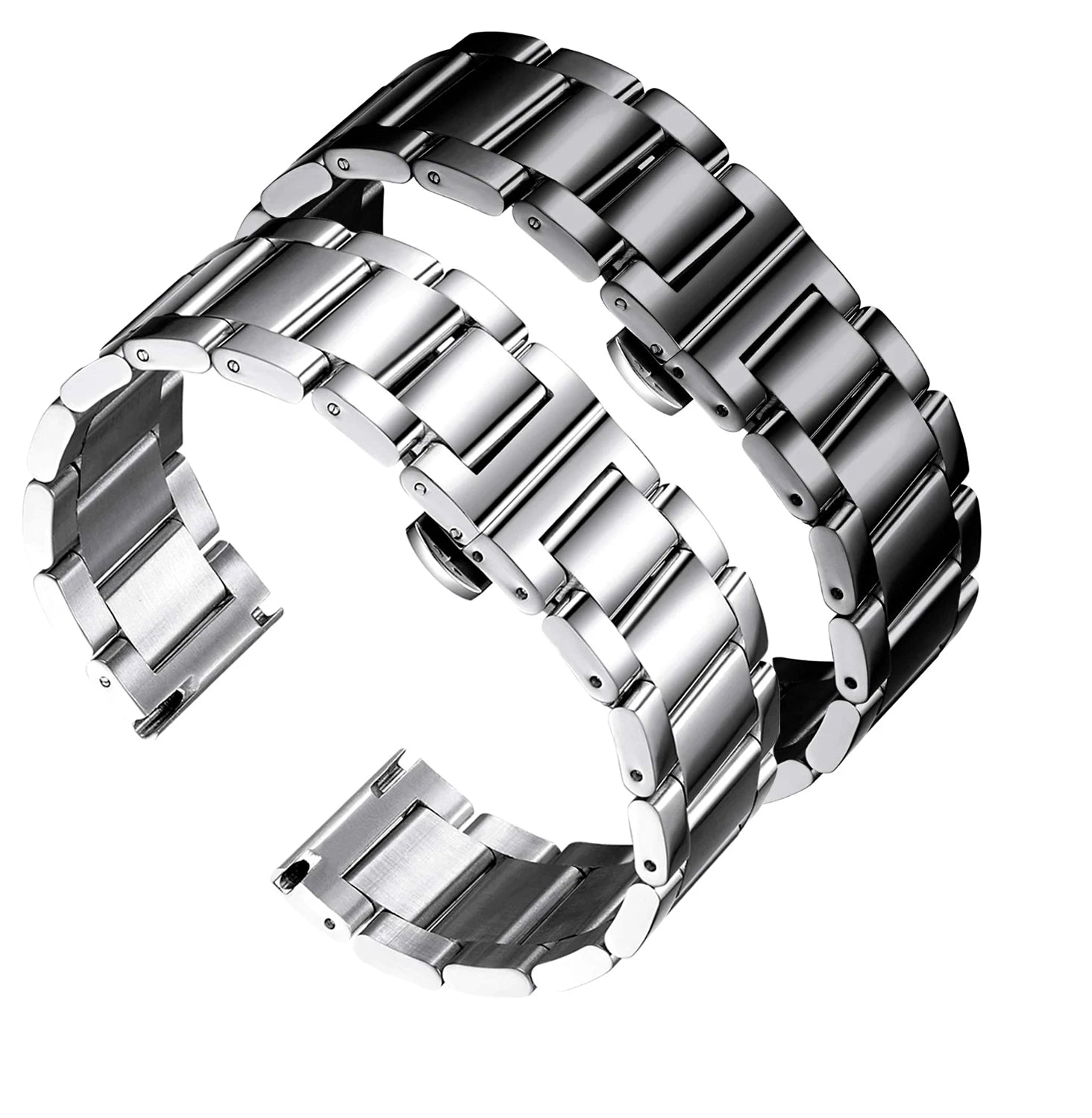 18 20 21 22 23 24 26mm Solid Metal Wristband No Gap Stainless Steel Watch Band Bracelet Replacement Strap Accessorie with Tool