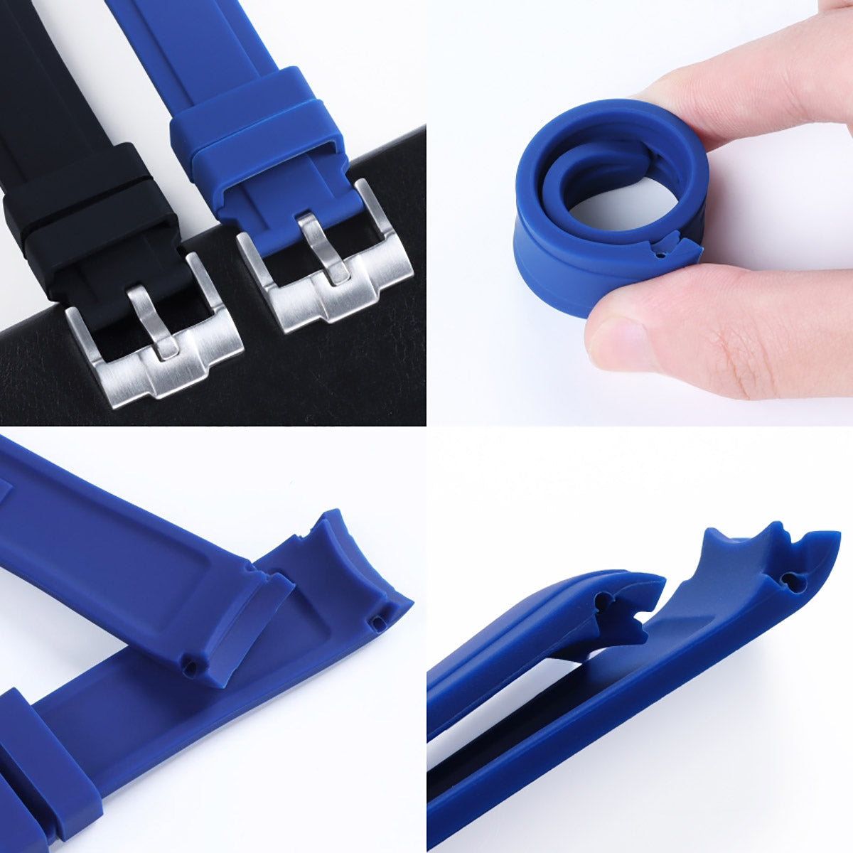 For Seiko ForCitizen Curved End Silicone Strap for Rolex Arc Rubber Watch Band for Swatch for Omega Joint Model Bracelet 20/22mm