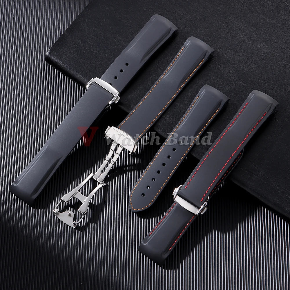 Rubber Strap for Omega Seamaster 20mm 22mm Rubber Silicone Universal Watch Band Waterproof Wrist Bracelet for Rolex for Tudor