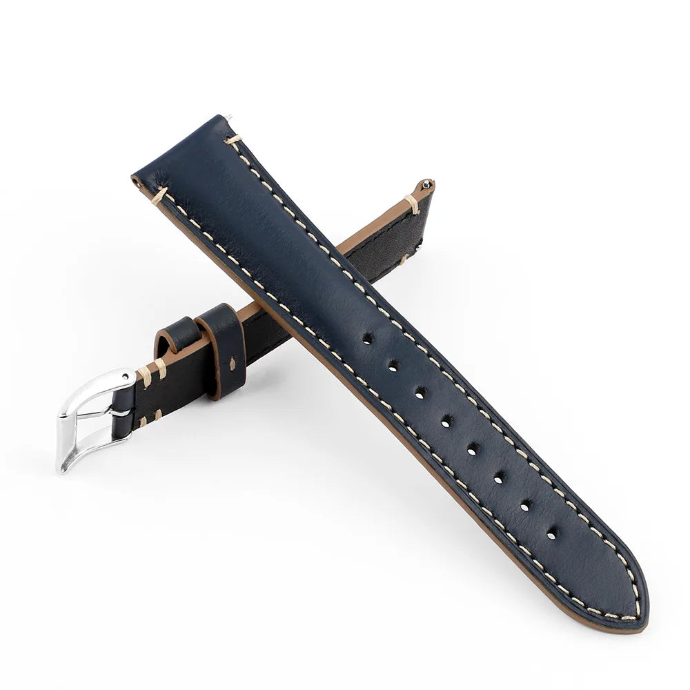 Retro Cowhide Watch Strap for Seiko for Casio 20mm 22mm 24mm Watch Accessories Men Women Red Wrist Belt Bracelet