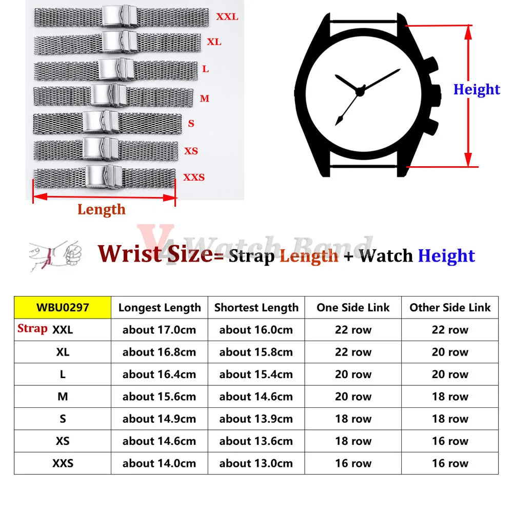 Luxury Shark Mesh Stainless Steel Watch Band for Seiko 20mm 22mm Belt  Milanese Strap for Samsung for Casio for Citizen Bracelet
