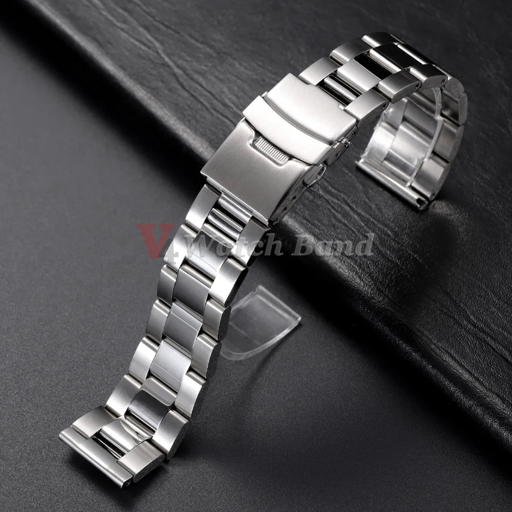 Universal Watchband for Rolex Diving Metal Belt Bracelet for Omega 20mm 22mm 24mm 26mm 28mm Solid Stainless Steel Strap ForSeiko