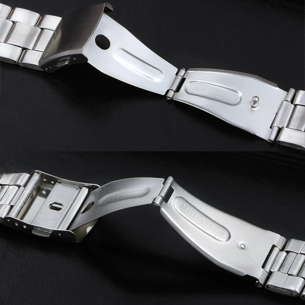 Steel Watch Band for Samsung Galaxy Watch 7/FE/6/5 Pro/4/Classic 18mm 20mm 22mm Metal Bracelet Amazfit GTS-GTR-4-3-2e-mini Strap