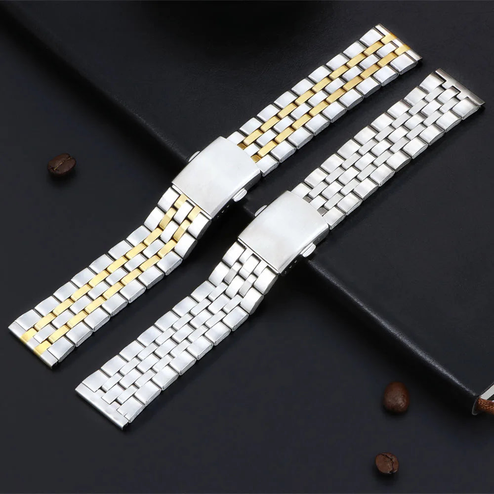 Steel Watch Band for Samsung Galaxy Watch 7/FE/6/5 Pro/4/Classic 18mm 20mm 22mm Metal Bracelet Amazfit GTS-GTR-4-3-2e-mini Strap