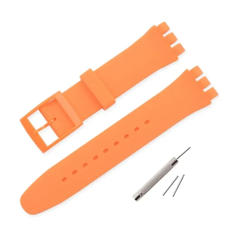 Rubber Strap for Swatch Colorful Sports  Band Replacement Wrist Bracelet 16mm 17mm 19mm 20mm Silicone WatchAccessories