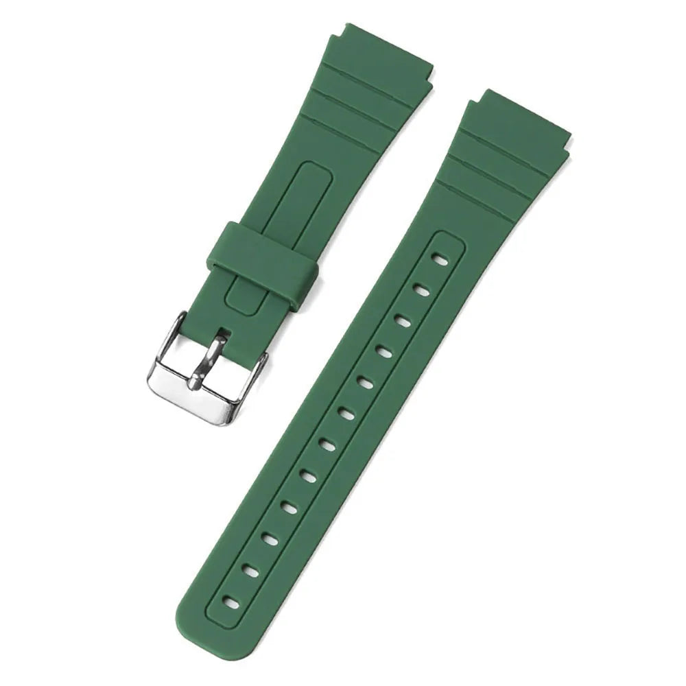 18mm Soft Silicone Watch Strap for Casio W800H SGW400 F91W F84 F105/108 A158/168 AE1200/1300 Band F-91W F84 F105 Resin Bracelet