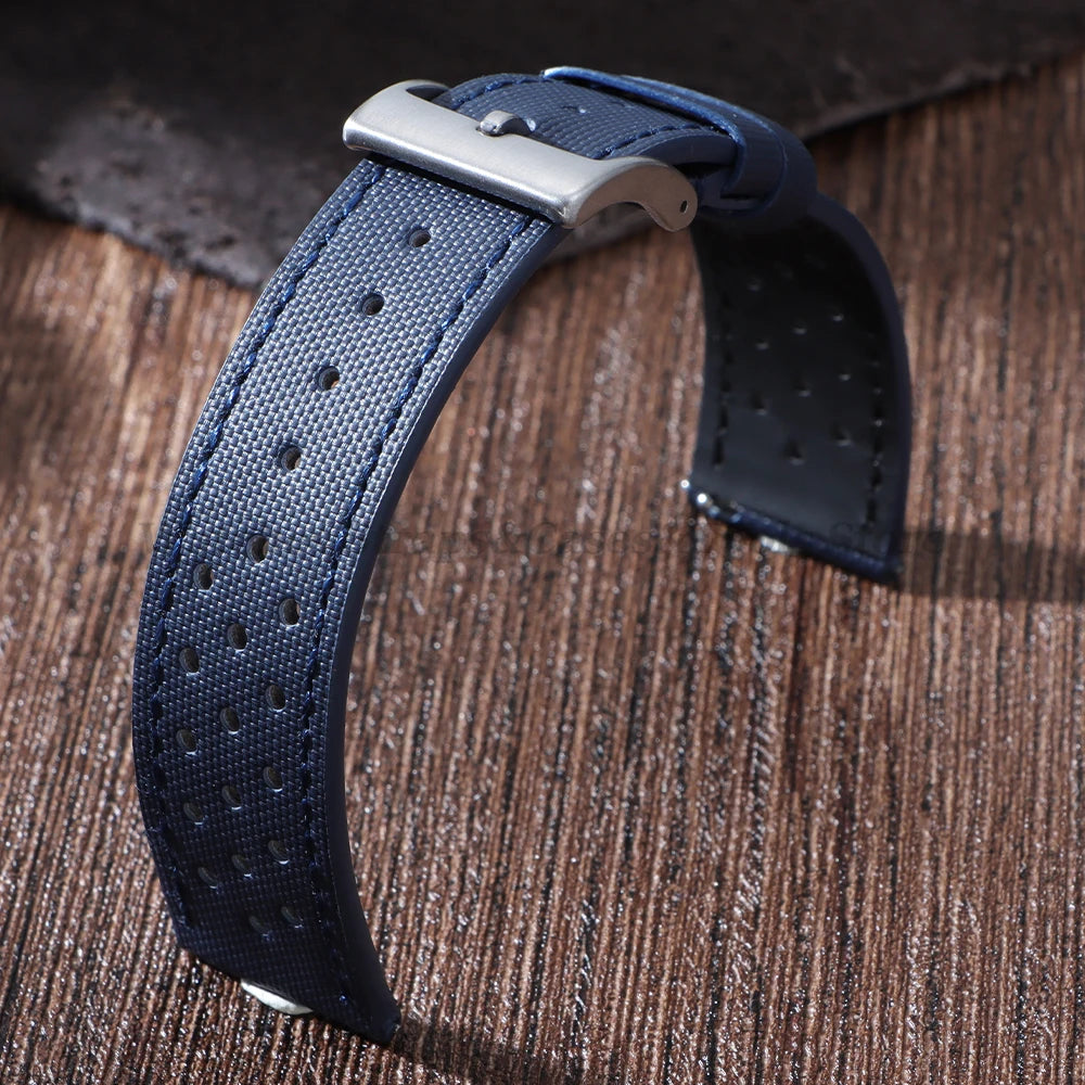 Premium Sailcloth Watch Strap for Seiko for Omega 18mm 20mm 22mm Qucik Release Fabric WatchBand Butterfly Buckle for HuaweiWatch