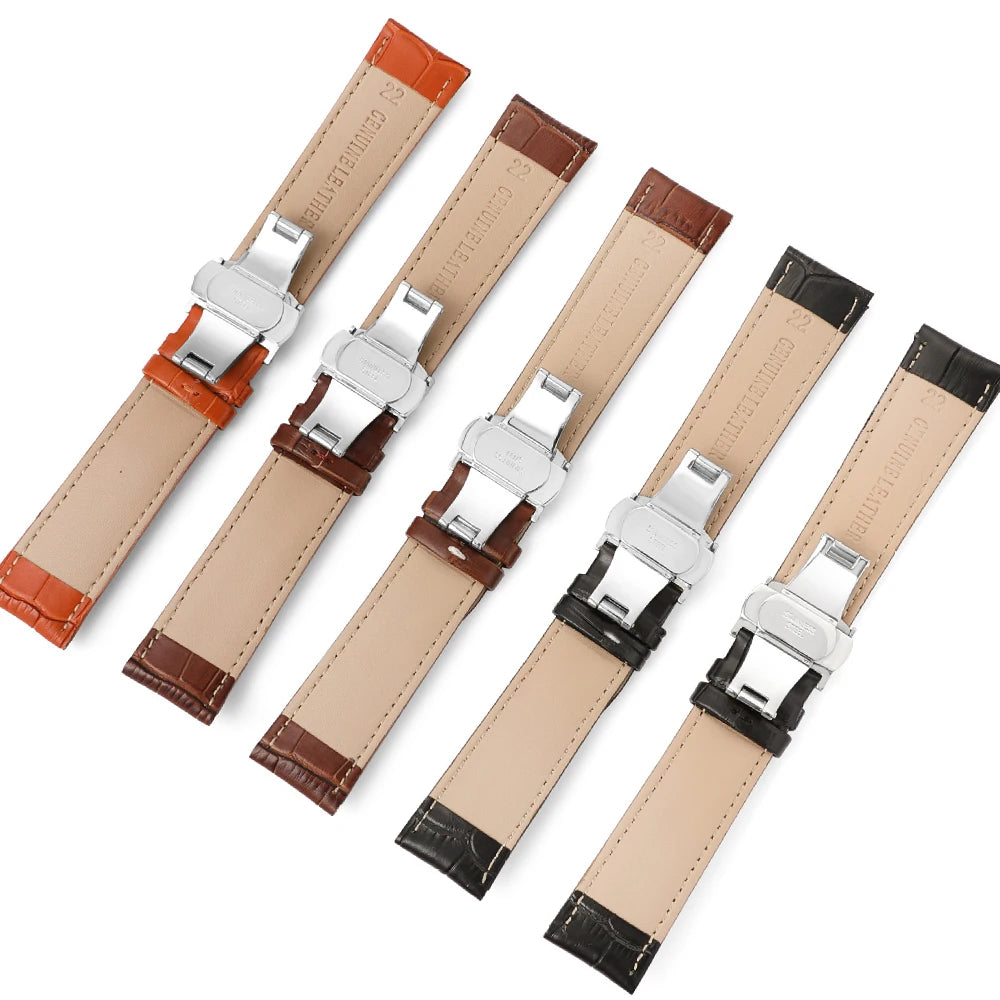 18mm 20mm 22mm 24mm Genuine Leather Watchband Crocodile Pattern Straps Men Women Replacement Universal Bracelet