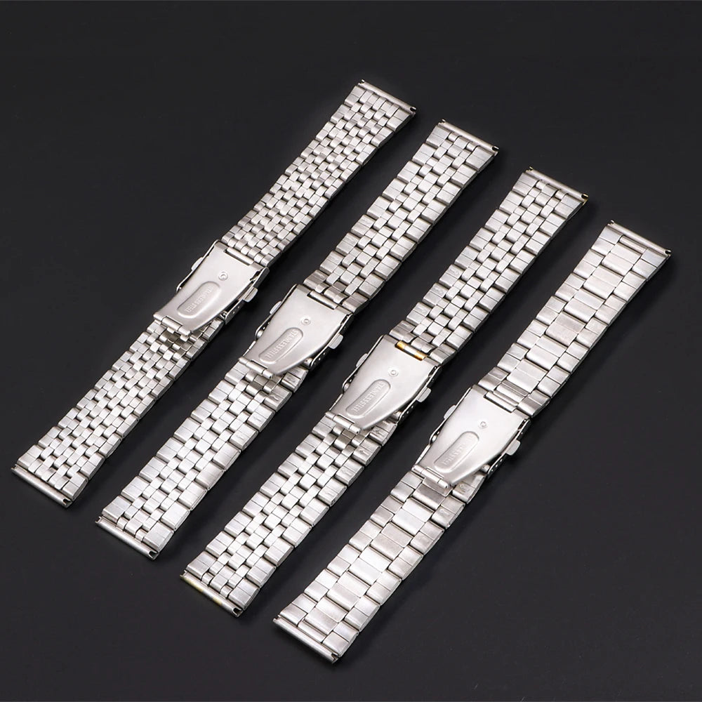 Steel Watch Band for Samsung Galaxy Watch 7/FE/6/5 Pro/4/Classic 18mm 20mm 22mm Metal Bracelet Amazfit GTS-GTR-4-3-2e-mini Strap