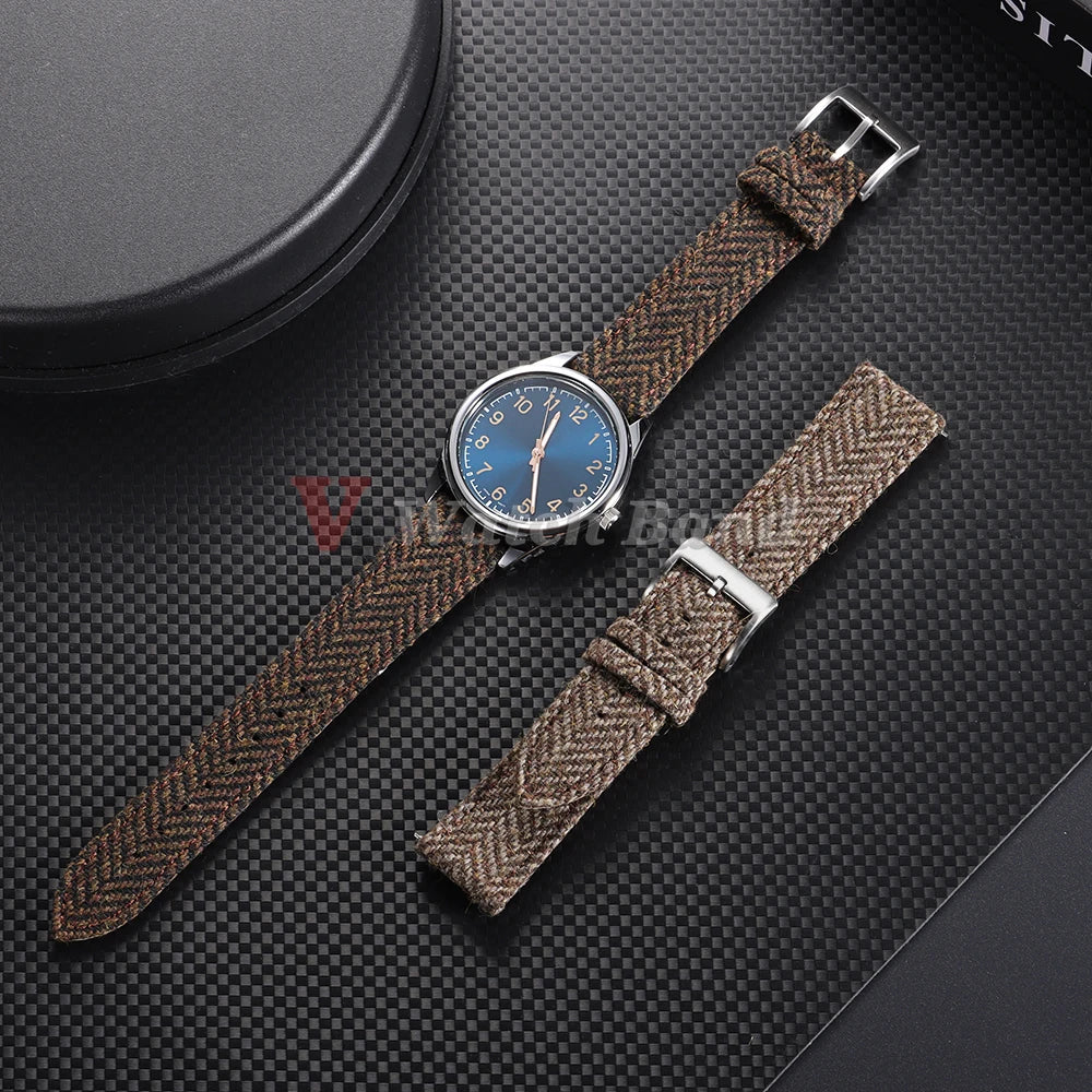 18mm 20mm 22mm High Quality Sailcloth Watch Strap Two-Sided Nylon Cowhide Watchband Quick Release Band Sport Wrist Belt for Men