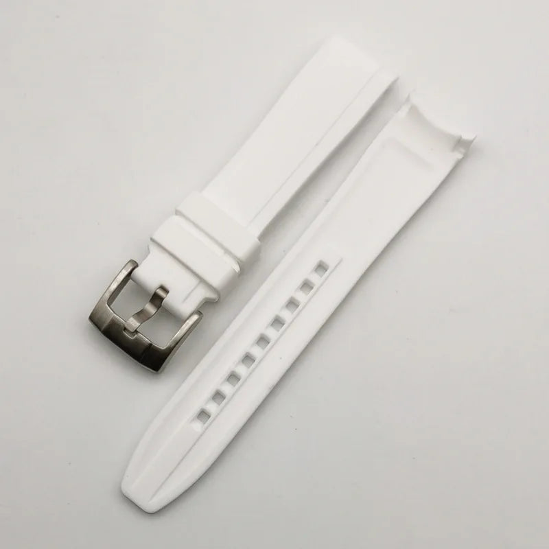 Curved End Watch Band for MoonSwatch Silicone Straps for Citizen 20mm 22mm Arc Rubber Sport Bracelet for Rolex Curved Straps