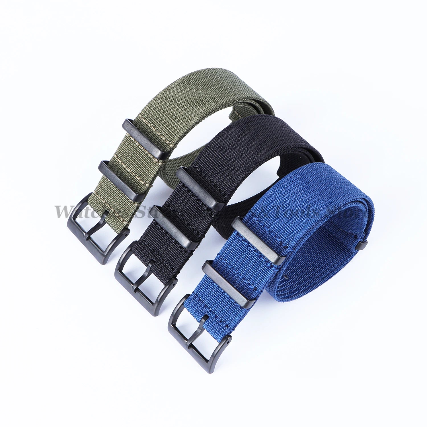 New Ribbed Nylon Strap 20mm 22mm for Seiko Military Fabric Braid Ballistic Watchband for Samsung Galxy Watch3/4/5/6 Black Buckle