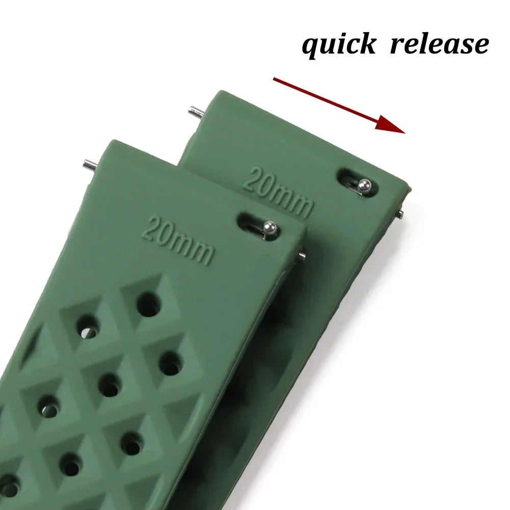 18mm 20mm 22mm Tropic Silicone Watch Strap for Fossil for Seiko Bands for Oris for Omega Replace Rubber Bracelet Quick Release