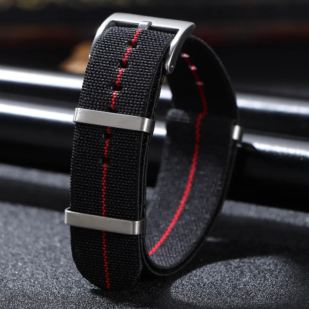 18mm 20mm 22mm Elastic Nylon Watch Strap for Seiko Army Sport Bracelet Replacement Brown Green Band Military Casual Watchband