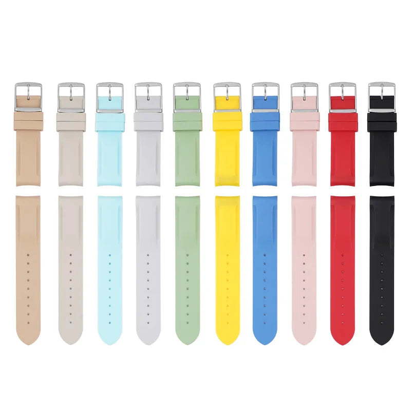 Curved End Rubber Watchband 20mm for Omega for Moonswatch Men Women Waterproof Sports Watch Strap Band For Brand Watches