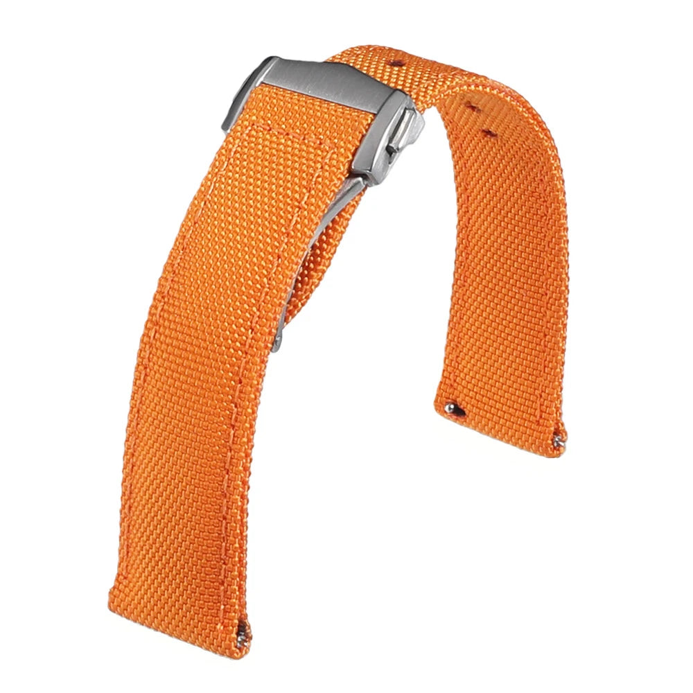 Deployant Sailcloth Watch Strap 20mm 22mm Two-Side Waterproof Nylon Quick Release With Folding Buckle Watch Band for Omega