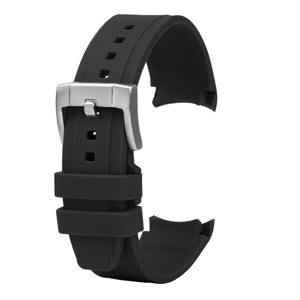 20mm Curved Rubber Watch Strap for Omega for Swatch for Moonswatch Soft Waterproof Sport Wrist Bracelet Women Men Accessories