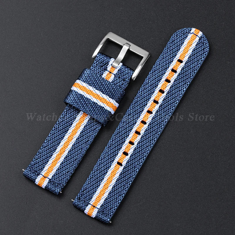 20mm 22mm Nylon Watch Strap Thicken Watchband Fabric for Military Wristband for Tudor for Seiko Canvas Replacement Watch Straps