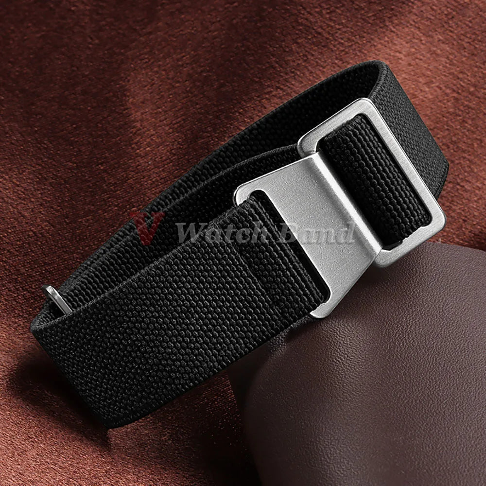 18mm 20mm 22mm Nylon Watchbands 60s French Troops Parachute Bag Elastic Bracelet Man's Universal  Military Seatbelt Reloj Strap
