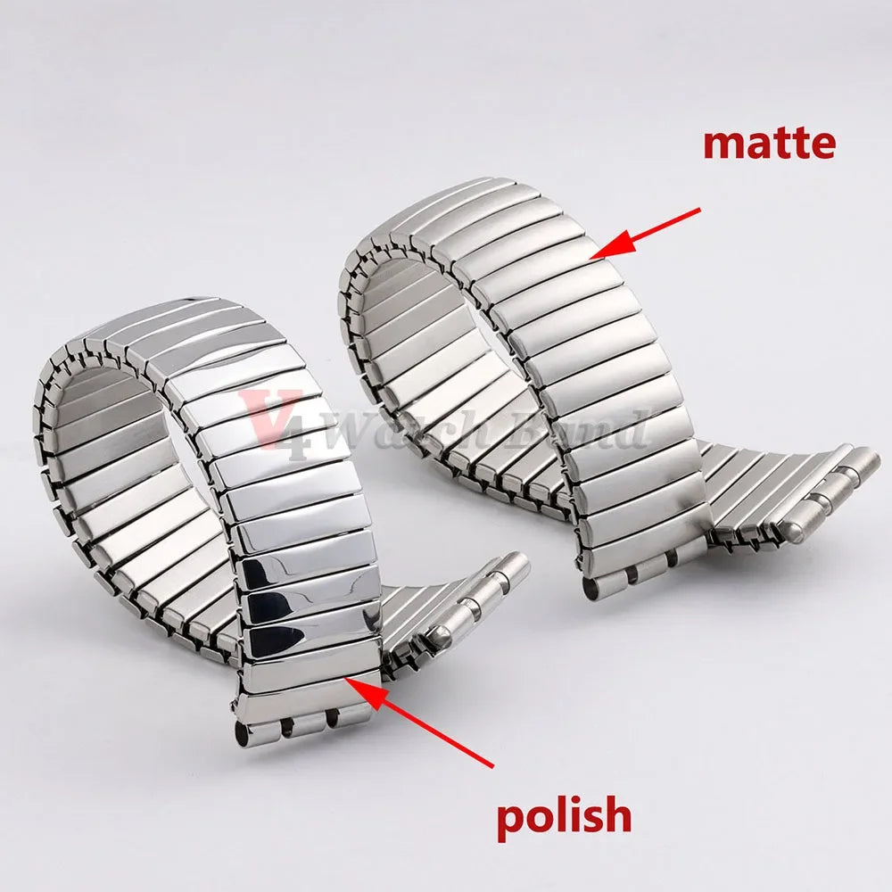 17mm 20mm Elastic Metal Watch Band for Swatch Watch Strap Stretch Expansion Stainless Wrist Strap Men Women Bracelet Accessories