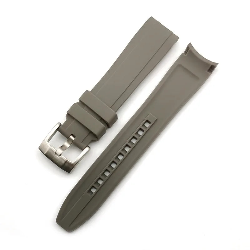 Curved End Watch Band for MoonSwatch Silicone Straps for Citizen 20mm 22mm Arc Rubber Sport Bracelet for Rolex Curved Straps