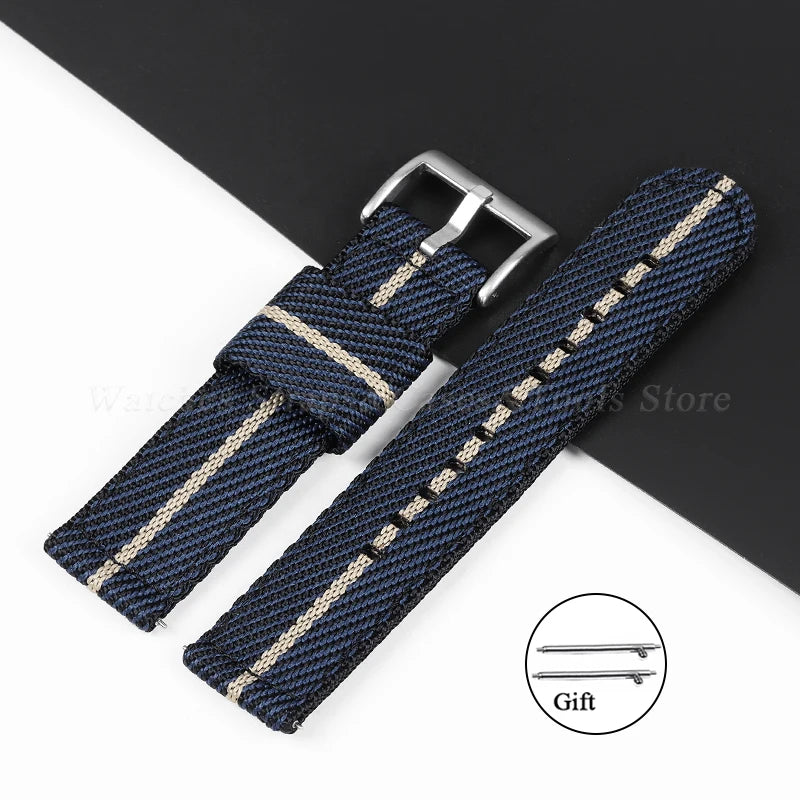 20mm 22mm Nylon Watch Strap Thicken Watchband Fabric for Military Wristband for Tudor for Seiko Canvas Replacement Watch Straps