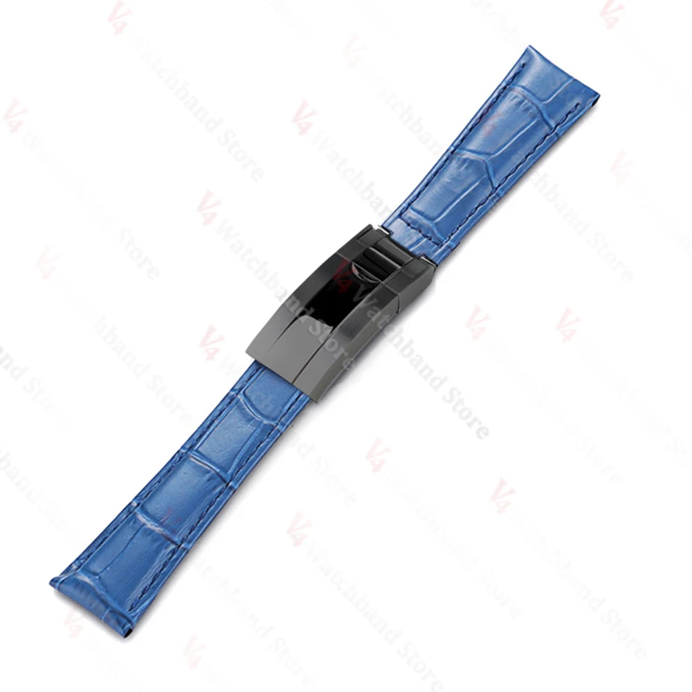 20mm Watch Band for Rolex SUBMARINER Yacht-Master DAYTONA GMT Cowhide Leather Men Strap Waterproof Wrist Belt Watch Accessories