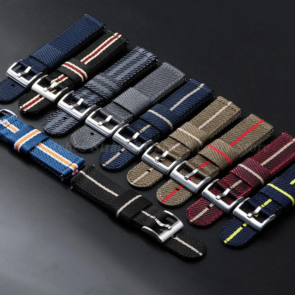 20mm 22mm Nylon Watch Strap Thicken Watchband Fabric for Military Wristband for Tudor for Seiko Canvas Replacement Watch Straps
