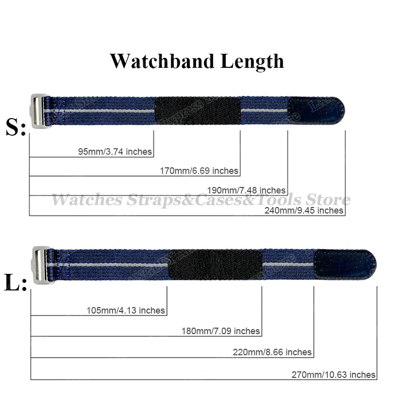 20mm 22mm Nylon Watch Strap for Tudor for Military Men's Sport Wrist Band for Seiko for Rolex Bracelet Replacement Canvas Bands