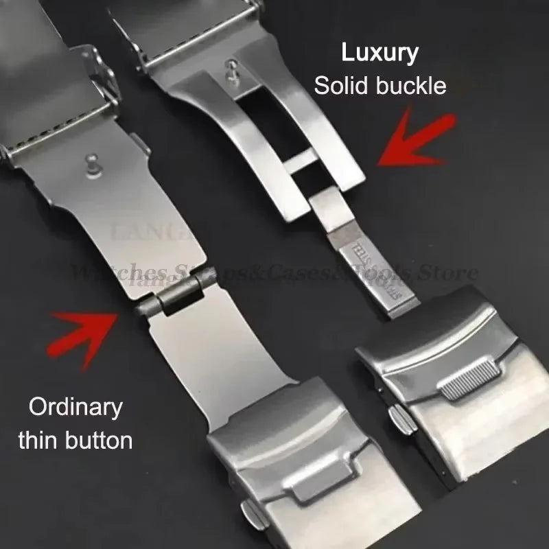 High Quality Solid Stainless Steel Strap 18 20mm 22mm 24mm 26mm Watch Band Flat Interface for Seiko for Citizen Luxury Wristband