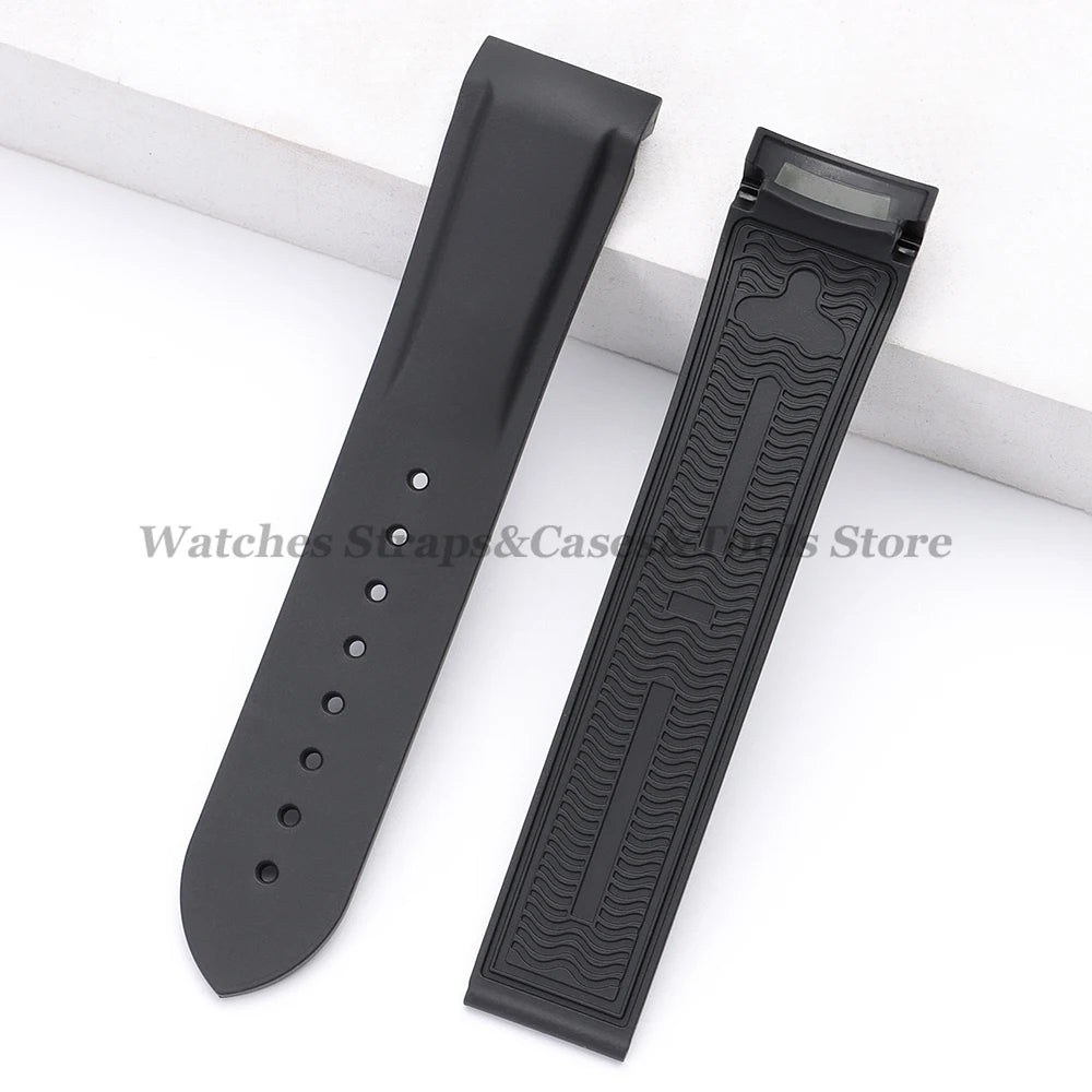 20mm 22mm Rubber Silicone Watchbands for Omega for Seamaster 300 for Speedmaster for Seiko Watchband Men Sport Curved End Strap