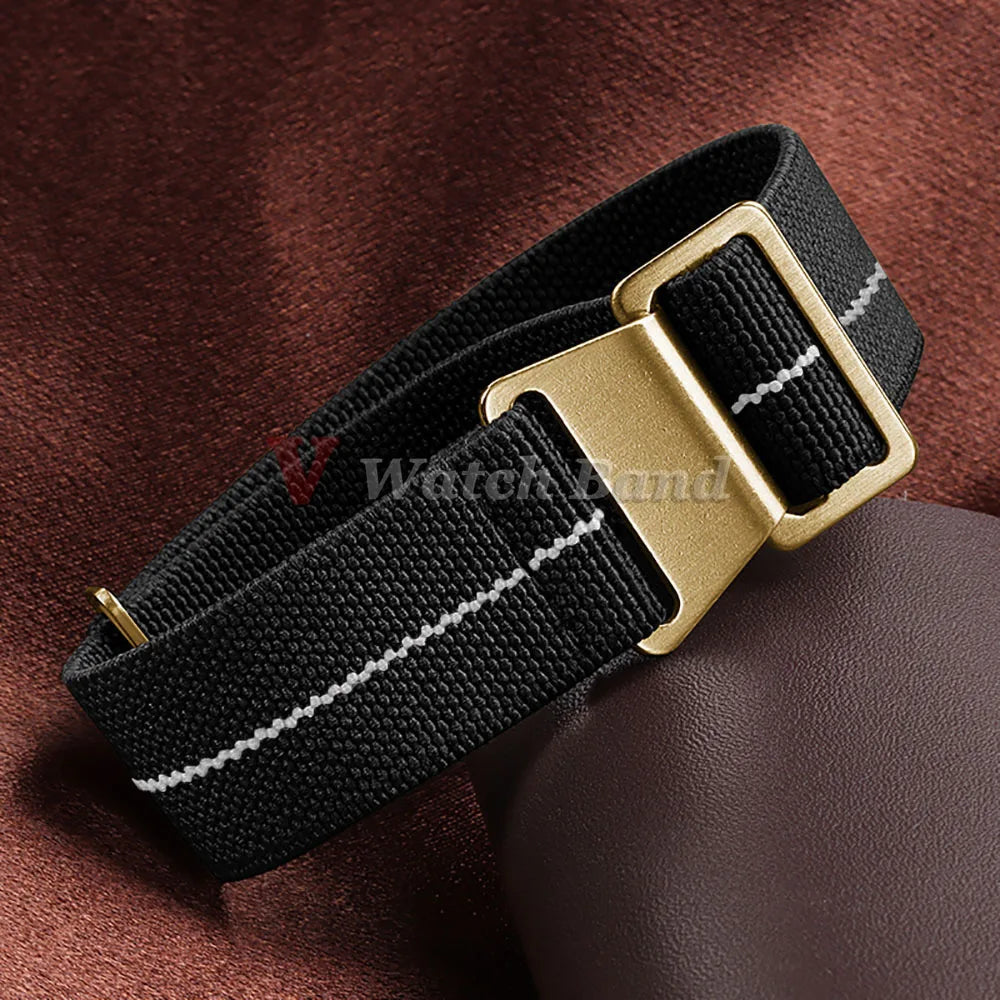 18mm 20mm 22mm Nylon Watchbands 60s French Troops Parachute Bag Elastic Bracelet Man's Universal  Military Seatbelt Reloj Strap