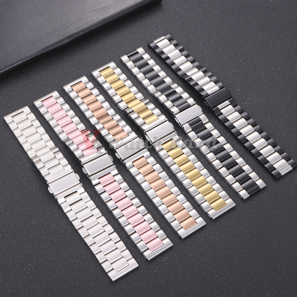 22mm 20mm Watch Band For Samsung Galaxy Watch 7/6/5/4/3 40mm 44mm S3 Active2 Huawei Watch GT4 GT3 Gt2e Stainless Steel Band