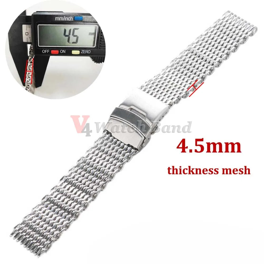 Luxury Shark Mesh Stainless Steel Watch Band for Seiko 20mm 22mm Belt  Milanese Strap for Samsung for Casio for Citizen Bracelet