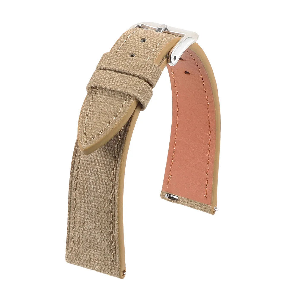 Handcrafted Slim Watch Strap 20mm 22mm Vintage Fabric Canvas Watch Band Quick Release Wristband Accessories for men