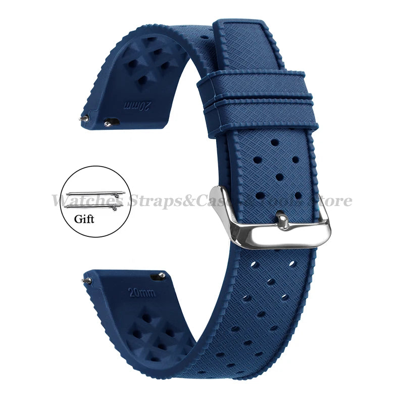 20mm Rubber Strap for Omega for Swatch for Moonswatch Watch Strap Soft Silicone Waterproof Sport Wristband Women Men's Bracelet