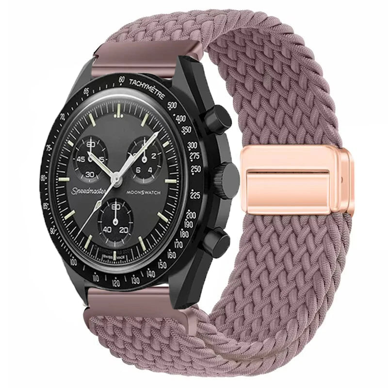 Nylon Loop Strap For Omega X Joint MoonSwatch Magnetic Weave Bracelet 20mm For Amazfit Active 2 GTR 42mm Samsung Gear S2 Classic