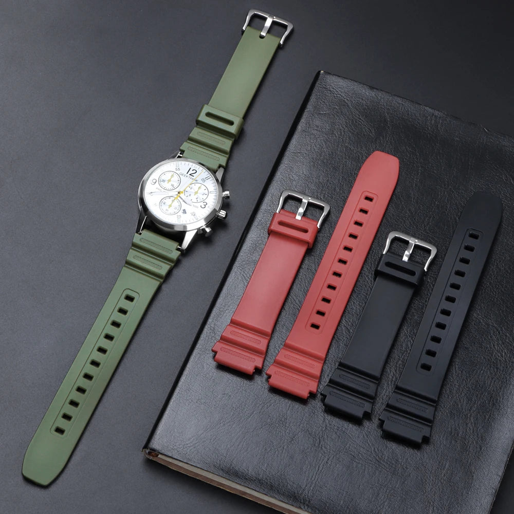 18mm Silicone Watch Strap for Casio AE1200 SGW300/400 MRW200 W218H AE1000/1300 W219 AQ-S810W Replacement Rubber Belt Wristband