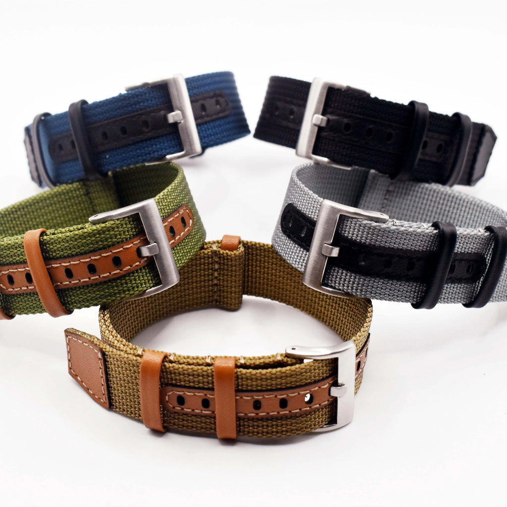 Woven Nylon Geniune Leather Strap for Hamilton Khaki Wristband Men Military Sport Band for Huawei Gt2 Belt 18mm 20mm 22mm 24mm