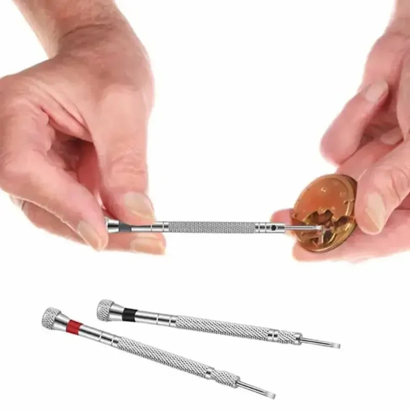 13pcs/set Steel Watch Screwdriver Portable Watch Repair Tools 0.6mm-2.0mm Slotted/Cross Removal Link Pins for Watchmaker Tools